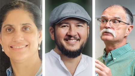 Collage photo of Anthony Hackney, Oswaldo Estrada, and Suja Davis.